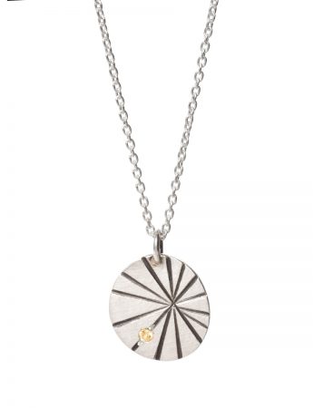 Silver Fan Shell Pendant Necklace – Yellow Sapphire