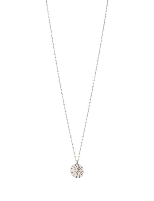 Silver Fan Shell Pendant Necklace – Yellow Sapphire