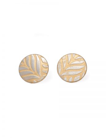Fern Stud Earrings – Silver & Gold