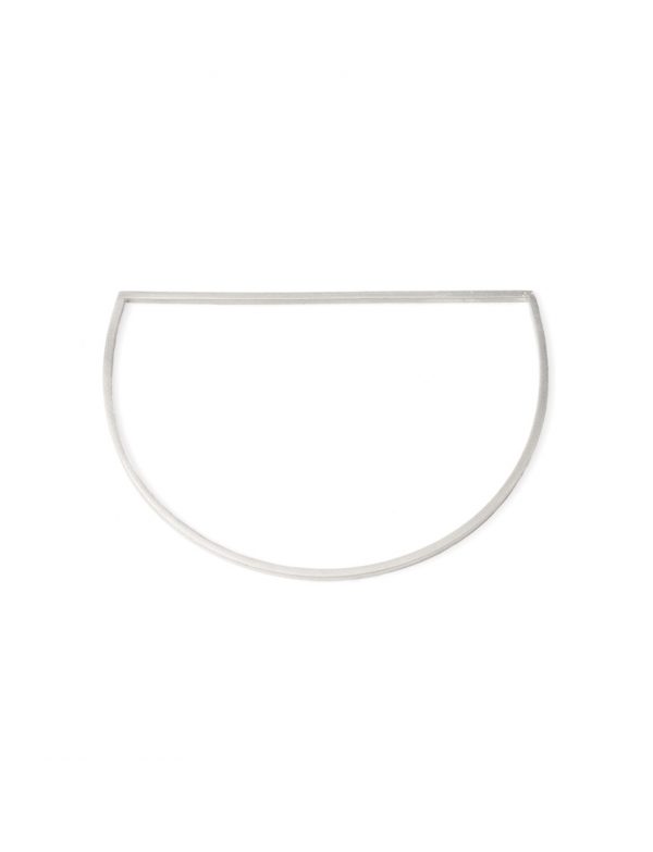 Fine Bowed D Bangle – Silver