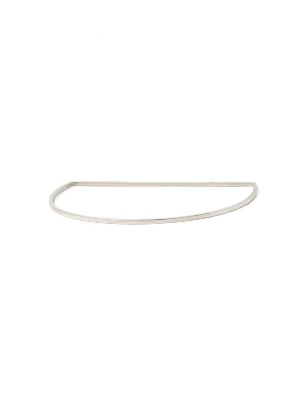 Fine Bowed D Bangle – Silver