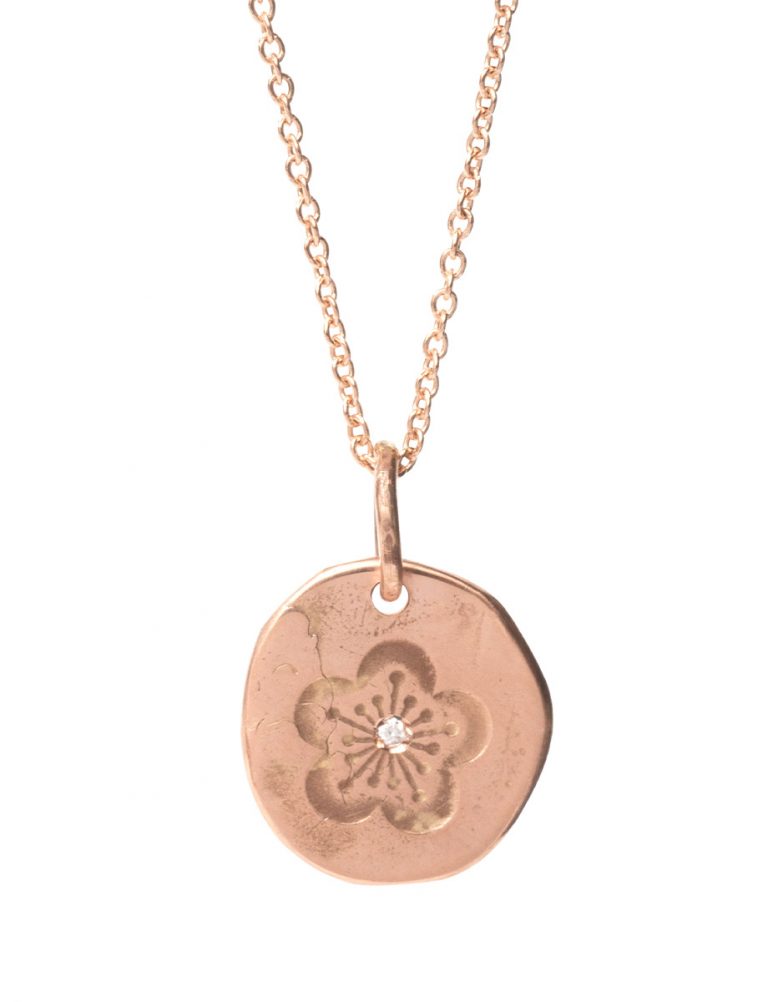 Flower Pendant Necklace – Rose Gold & Diamond