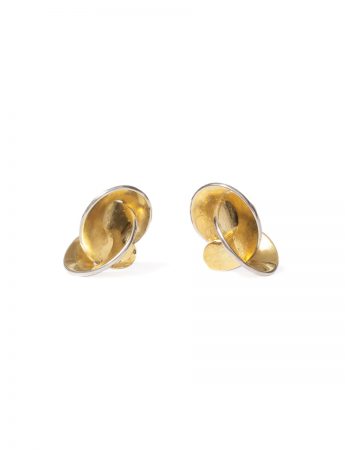 Golden Cloud Stud Earrings – Silver & Gold