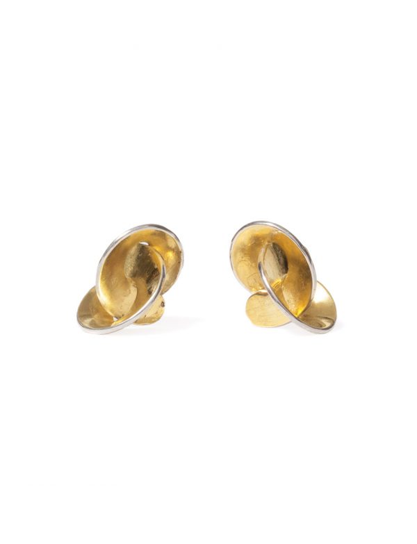 Golden Cloud Stud Earrings – Silver & Gold