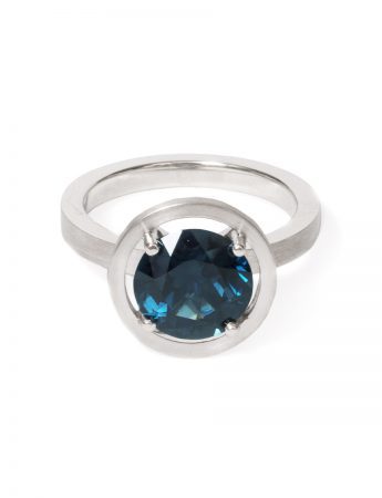 Halo Ring – Platinum & Sapphire