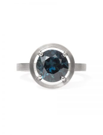 Halo Ring – Platinum & Sapphire