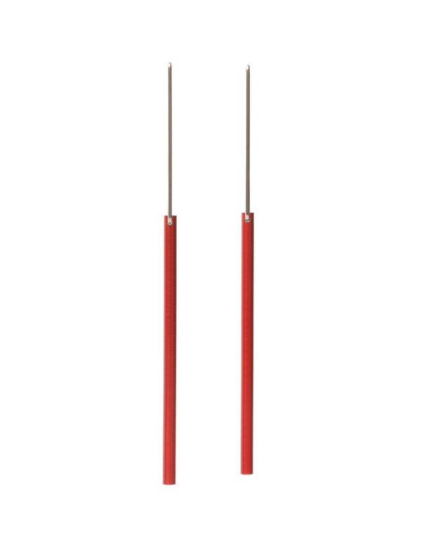 Long Hidden Line Earrings – Red