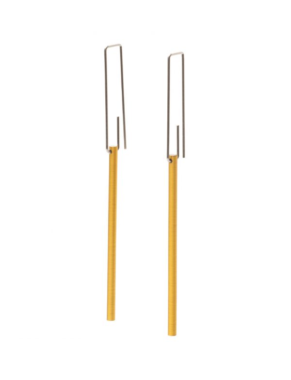 Long Hidden Line Earrings – Yellow
