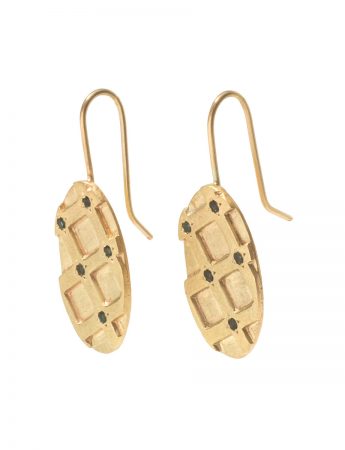 Honeycomb Hook Earrings – Gold & Tourmaline