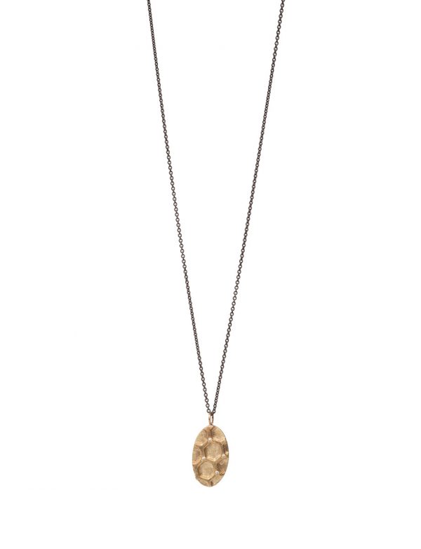 Gold Honeycomb Pendant Necklace – Diamonds