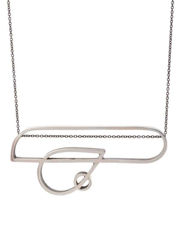 Intersected Teardrop Outline Necklace