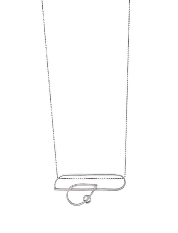 Intersected Teardrop Outline Necklace