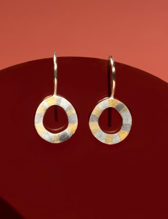 Infinite Terrain Hook Earrings – White & Yellow Gold