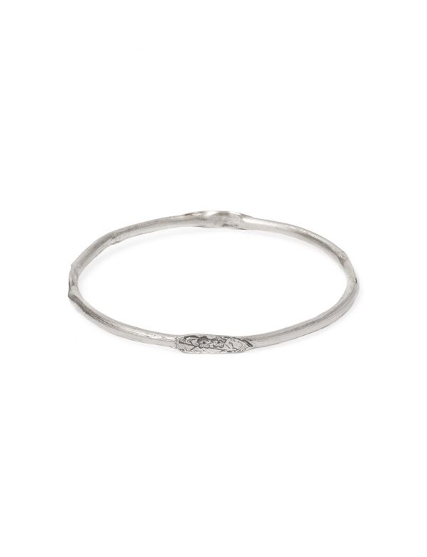 Japanese Blossom Stacking Bangle – Silver