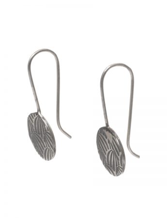 Japanese Print Hook Earrings – Black & Silver