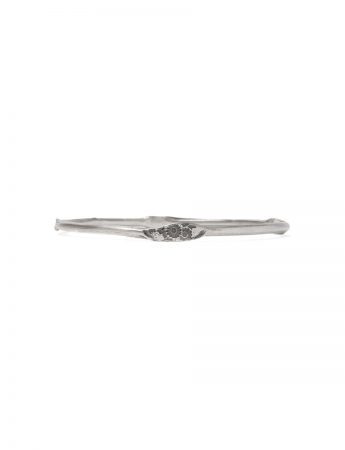 Japanese Small Flower Stacking Bangle – Silver