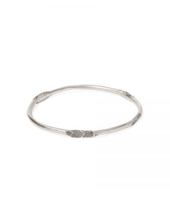 Japanese Wave Stacking Bangle – Silver