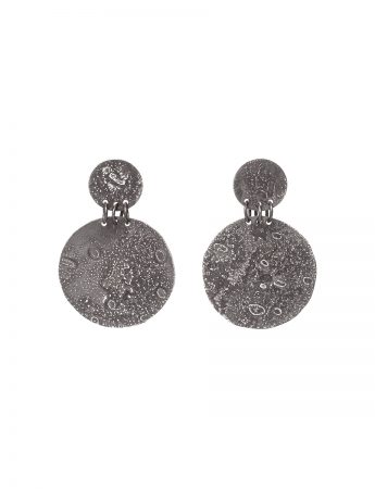 Large Disc Moonspace Earrings – Black