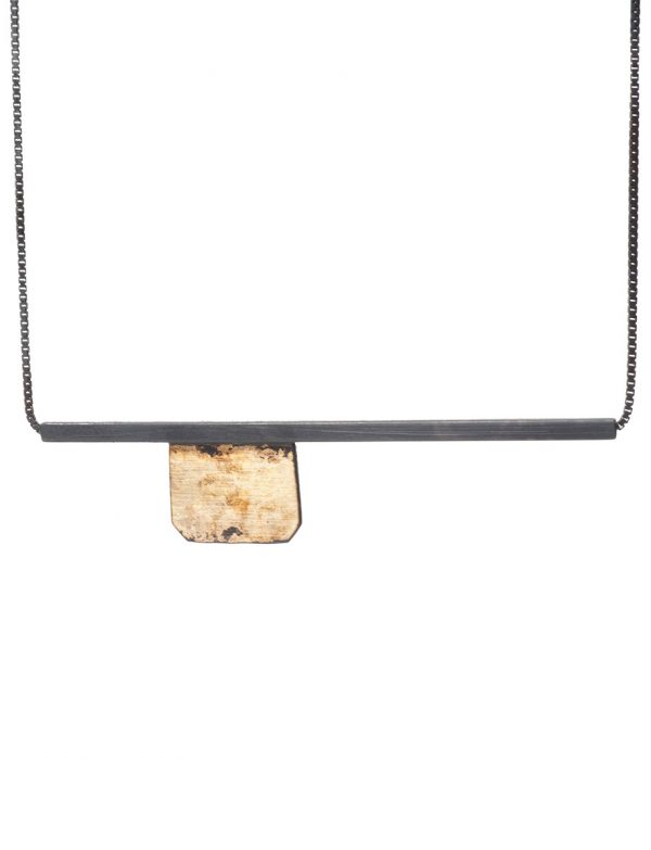 Long Flag and Line Necklace – Silver and Gold