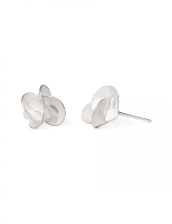 Medium Double Cloud Stud Earrings – Silver