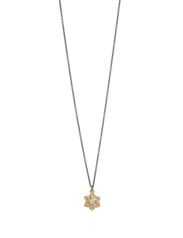 Molten Crystal Necklace – Gold and Silver with Diamond