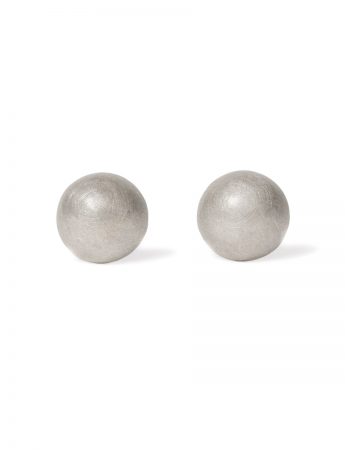 Moon Stud Earrings – Silver