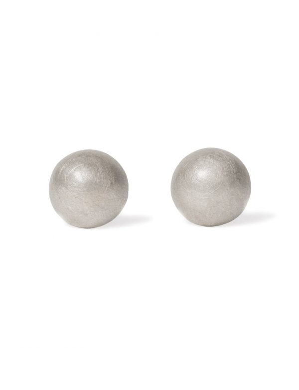 Moon Stud Earrings – Silver