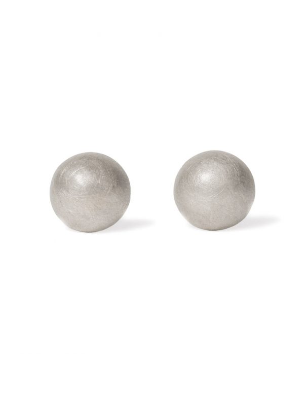 Moon Stud Earrings – Silver