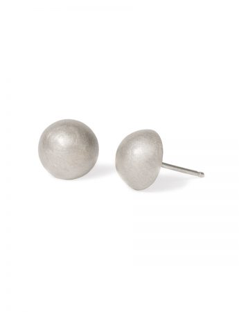 Moon Stud Earrings – Silver