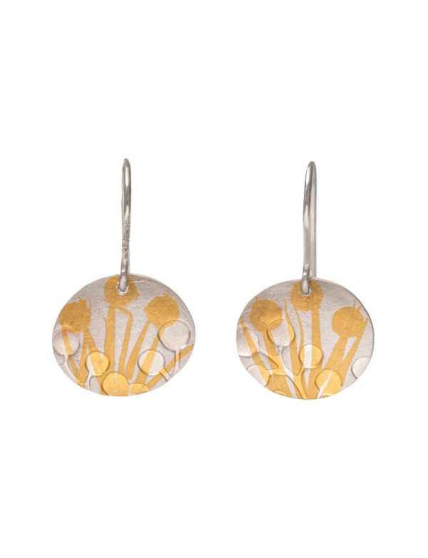 Oval Wattle Hook Earrings – Silver & Gold