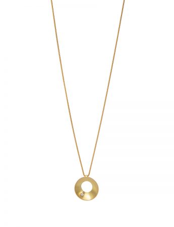 Open Sea Dish Pendant Necklace – Gold & Diamond