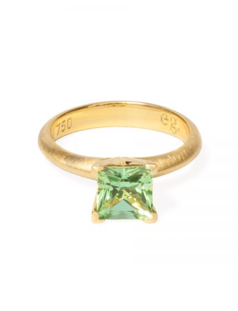 Poet’s Ring – Square Green Tourmaline