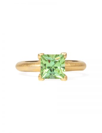 Poet’s Ring – Square Green Tourmaline