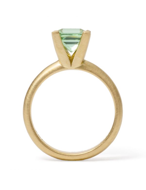 Poet’s Ring – Square Green Tourmaline