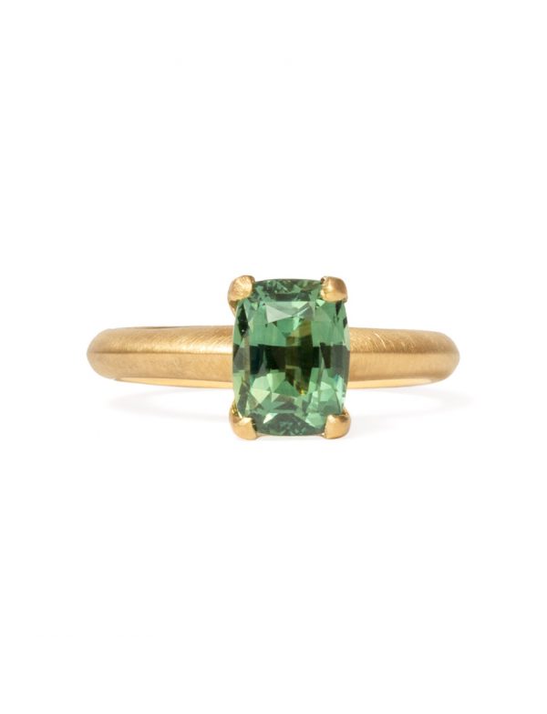 Poet’s Ring – Rectangle Green Sapphire
