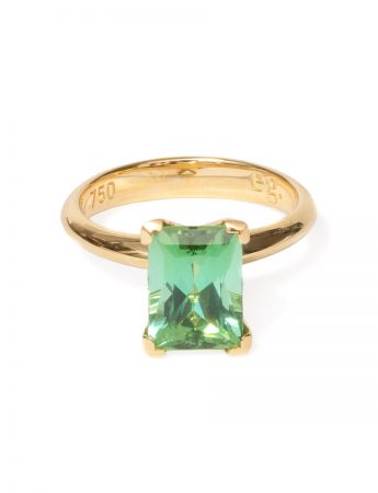 Poet’s Ring – Rectangle Green Tourmaline