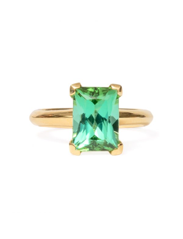 Poet’s Ring – Rectangle Green Tourmaline
