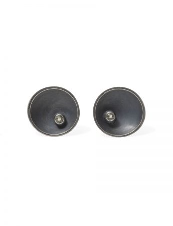 Small Black Sea Dish Stud Earrings – Moldavite