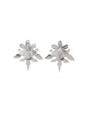 Snowflake Stud Earrings – Silver