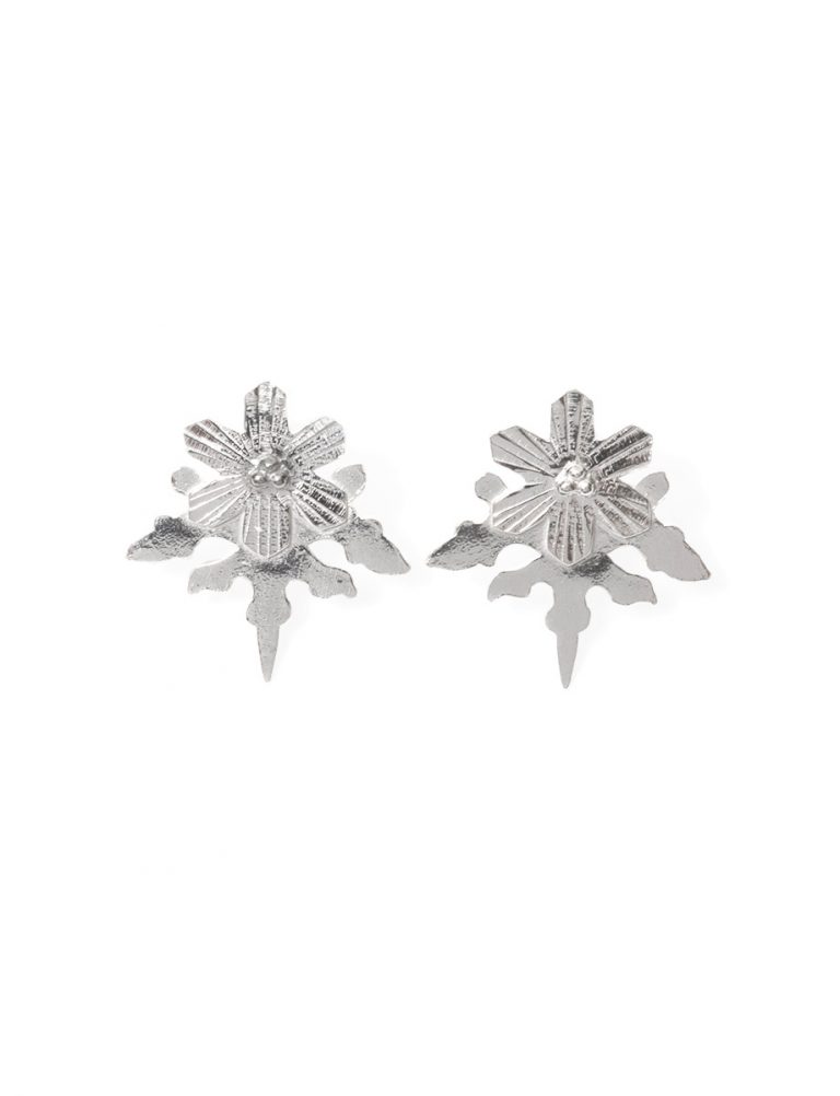 Snowflake Stud Earrings – Silver