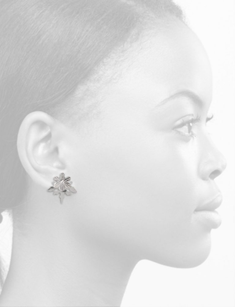 Snowflake Stud Earrings – Silver