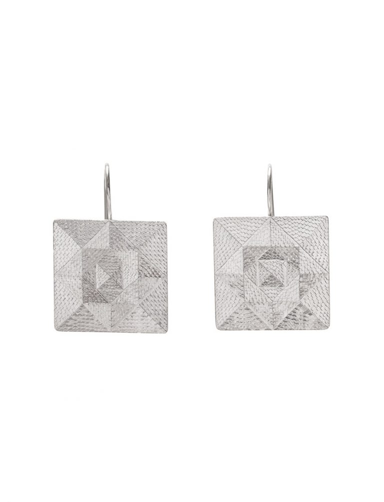 Squared Hook Earrings – Silver