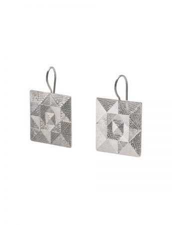 Squared Hook Earrings – Silver