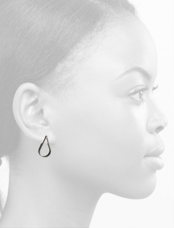 Tear Drop Outline Earrings – Silver