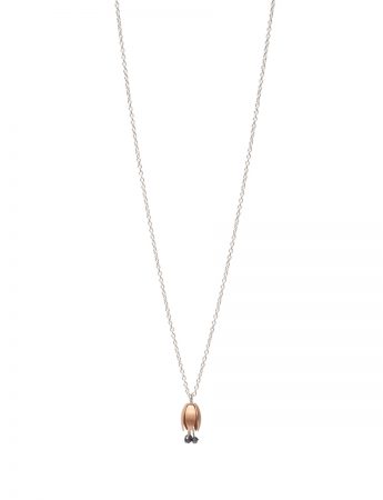 Tiny Floweret Hybrid Pendant Necklace – Rose Gold & Hematite