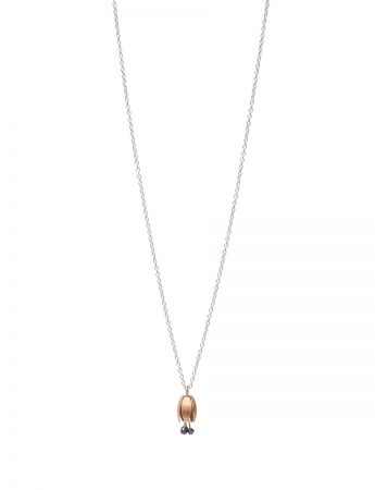 Tiny Floweret Hybrid Pendant Necklace – Rose Gold & Hematite