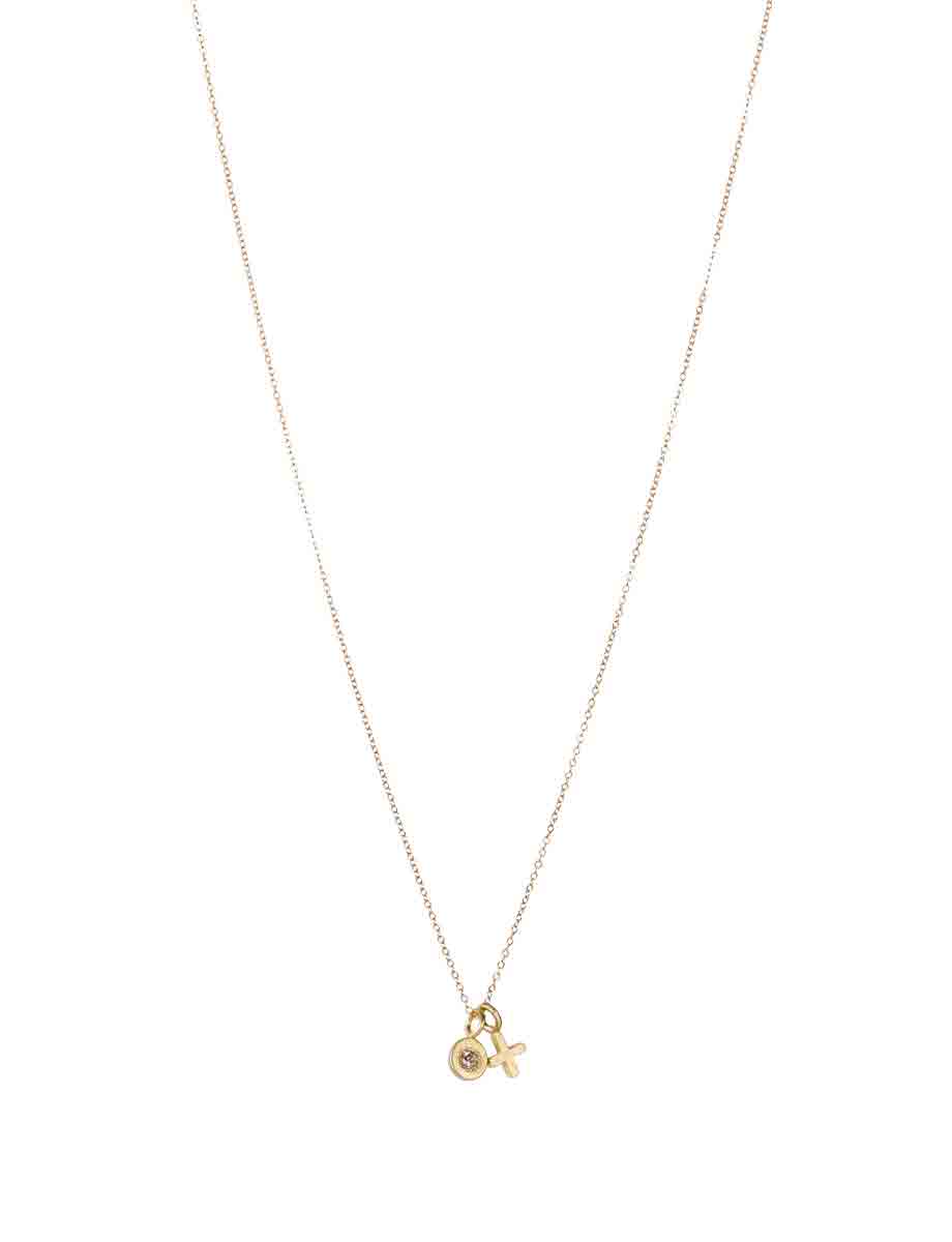 Gold & Diamond XO Love Charm Necklace | e.g.etal | Melbourne