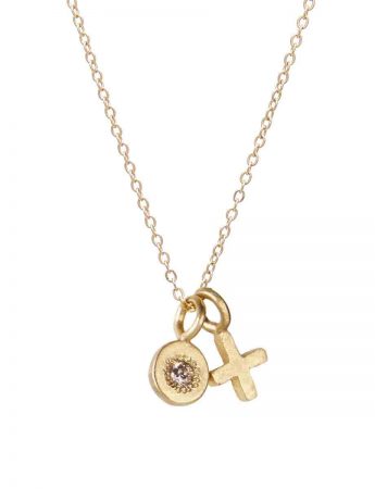 XO Love Charm Necklace – Gold & Diamond