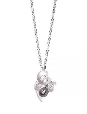 Cloud and Wind Pendant Necklace – Silver & Black