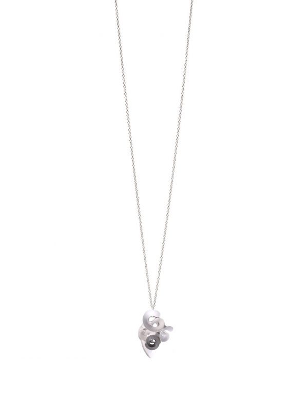Cloud and Wind Pendant Necklace – Silver & Black